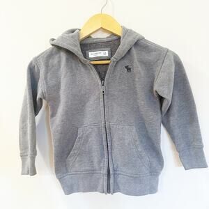 Abercrombie Kids Relaxed Fit Hoodie sz 5-6 Gray Full Zip Hoodie